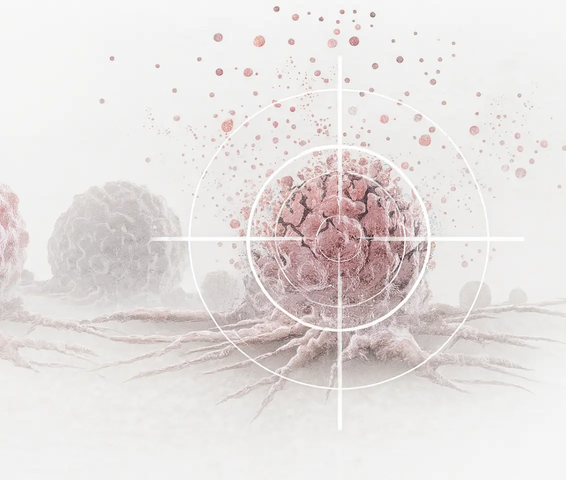 Targeted cancer cell therapy illustration highlighting SunAct’s advanced cancer cellular therapies in India